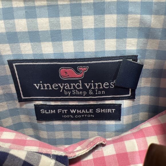 Vineyard Vines Carleton Gingham Party Slim Fit Tucker Button Down Shirt Size M - Picture 8 of 12
